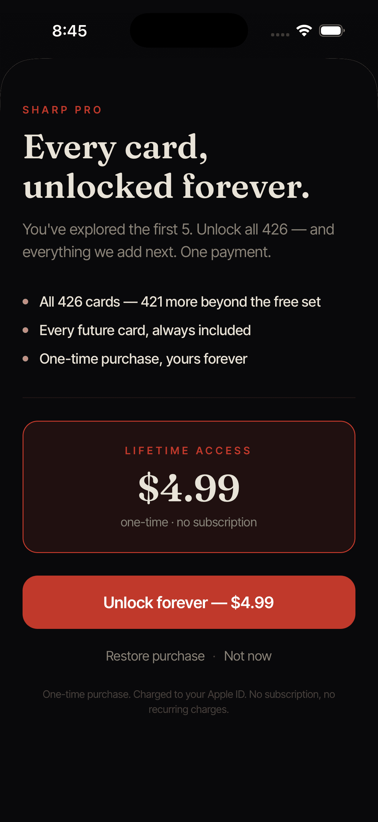 Unlock the full collection with one lifetime payment.